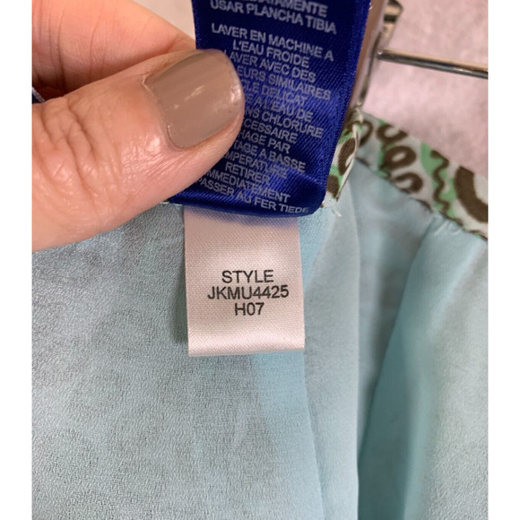 JH Collectible Women Midi Skirt Sz 14 Teal Fairy Feminine Romantic Artsy Chiffon - Picture 11 of 12